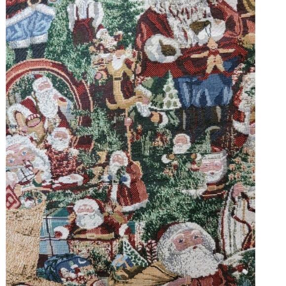 Vintage Christmas Tapestry Pillow Mary Hulgan for‎ Riverdale Holiday Decor Santa - Picture 6 of 7